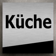 Türschilder Hinweisschilder Türschild in Edelstahl-Look 20x20 cm + Abstandhalter
