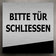 Türschilder Hinweisschilder Türschild in Edelstahl-Look 20x20 cm + Abstandhalter