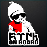 Baby on board Türk Göktürk Autoaufkleber Sticker Türkei Fanartikel 14 x 20cm