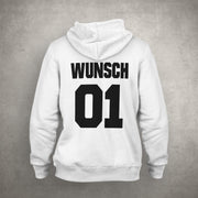 Pulli King Queen 01 Pärchen im SET Kapuzensweatshirt Wunschname & Nr. Sweatshirt