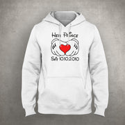 Her Prince His Princess mit Wunschdatum und Herz Partner Pulli Hoodie Sweatshirt