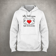 Her Prince His Princess mit Wunschdatum und Herz Partner Pulli Hoodie Sweatshirt