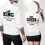 Personalisierte Hoodie mit Namen & Datum - King Queen Partner Pullover Geschenk
