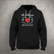 Her Prince His Princess mit Wunschdatum und Herz Partner Pulli Hoodie Sweatshirt