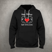 Her Prince His Princess mit Wunschdatum und Herz Partner Pulli Hoodie Sweatshirt