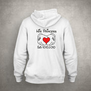 Her Prince His Princess mit Wunschdatum und Herz Partner Pulli Hoodie Sweatshirt