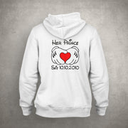 Her Prince His Princess mit Wunschdatum und Herz Partner Pulli Hoodie Sweatshirt