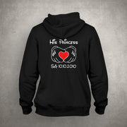 Her Prince His Princess mit Wunschdatum und Herz Partner Pulli Hoodie Sweatshirt