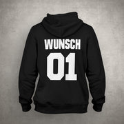 Pulli King Queen 01 Pärchen im SET Kapuzensweatshirt Wunschname & Nr. Sweatshirt