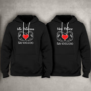 Her Prince His Princess mit Wunschdatum und Herz Partner Pulli Hoodie Sweatshirt