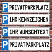 Parkplatzschild mit Wunschkennzeichen | Personalisiertes Kennzeichenschild | Wun