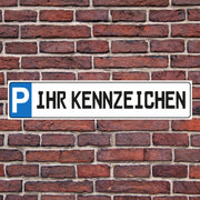 Parkplatzschild mit Wunschkennzeichen | Personalisiertes Kennzeichenschild | Wun