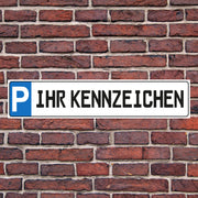 Parkplatzschild mit Wunschkennzeichen | Personalisiertes Kennzeichenschild | Wun