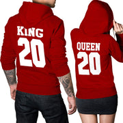 King Queen mit Wunschzahl Pulli Datum Hoodie Geschenkset für Paare Datum