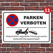 Parkplatzschild Parkverbot parken verboten Halteverbot Hinweisschild Parkplatz
