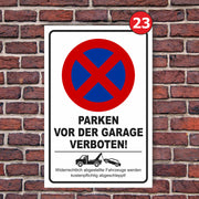 Parkplatzschild Parkverbot parken verboten Halteverbot Hinweisschild Parkplatz