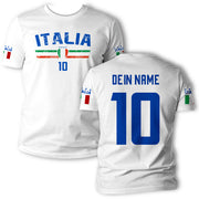Italia T-Shirt mit Flagge Name Nummer für Herren und Damen Geschenkidee Italien