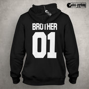 Personalisierte Geschwister Hoodies Sister 01 & Brother 01 Geschenk für Bruder &