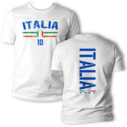 Italia T-Shirt mit Flagge Name Nummer für Herren und Damen Geschenkidee Italien