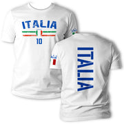 Italia T-Shirt mit Flagge Name Nummer für Herren und Damen Geschenkidee Italien