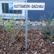 PARKPLATZSCHILD KENNZEICHENSCHILD KENNZEICHEN 52x11 CM ERDSTAB ca. 100 cm