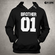 Personalisierte Geschwister Hoodies Sister 01 & Brother 01 Geschenk für Bruder &