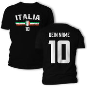 Italia T-Shirt mit Flagge Name Nummer für Herren und Damen Geschenkidee Italien