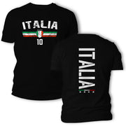 Italia T-Shirt mit Flagge Name Nummer für Herren und Damen Geschenkidee Italien