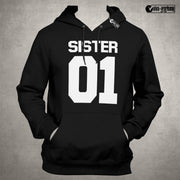 Personalisierte Geschwister Hoodies Sister 01 & Brother 01 Geschenk für Bruder &