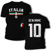 Italia T-Shirt mit Flagge Name Nummer für Herren und Damen Geschenkidee Italien