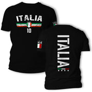 Italia T-Shirt mit Flagge Name Nummer für Herren und Damen Geschenkidee Italien