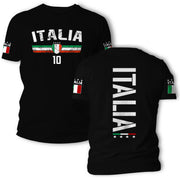 Italia T-Shirt mit Flagge Name Nummer für Herren und Damen Geschenkidee Italien