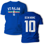 Italia T-Shirt mit Flagge Name Nummer für Herren und Damen Geschenkidee Italien