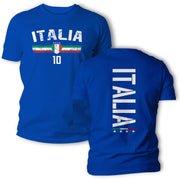 Italia T-Shirt mit Flagge Name Nummer für Herren und Damen Geschenkidee Italien