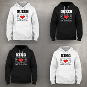 King 01 Queen 01 mit Wunschdatum Herz im SET Sweatshirt Pulli Geschenk Valentine