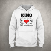 King 01 Queen 01 mit Wunschdatum Herz im SET Sweatshirt Pulli Geschenk Valentine