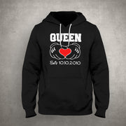 King 01 Queen 01 mit Wunschdatum Herz im SET Sweatshirt Pulli Geschenk Valentine