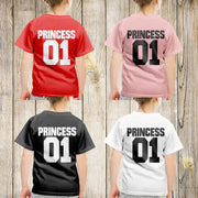 PRINCESS 01 PRINCE 01 T-SHIRT KINDER GESCHENK MÄDCHEN JUNGEN MODERN VERS. FARBEN