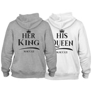 Her King His Queen Pullover Pulli Hoodie Geschenk für Paare im SET Wunschjahr