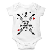 Baby Bodies mit Motiv Papa wir schaffen das Bodysuit Strampler Lustig Geschenk