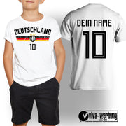 Deutschland T-Shirt Trikot Shirt mit Wunschname Kinder Jungen Mädchen Geschenk