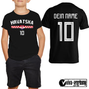 Hrvatska WM Kinder T-Shirt Trikot Shirt mit Wunschname + Zahl Kroatien Geschenk