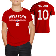 Kinder Tshirt Türkei Kroatien Serbien mit Wunschname Nummer Geschenk Flagge