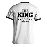 The King His Queen T-Shirt mit Datum infinity mit Namen Pärchen Geschenk im Set