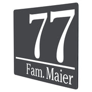 Hausnummernschild Anthrazit modernes Design Hausnummer Straßenname Abstandhalter
