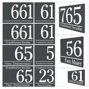Hausnummernschild Anthrazit modernes Design Hausnummer Straßenname Abstandhalter