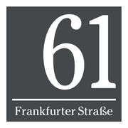 Hausnummernschild Anthrazit modernes Design Hausnummer Straßenname Abstandhalter