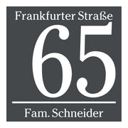 Hausnummernschild Anthrazit modernes Design Hausnummer Straßenname Abstandhalter