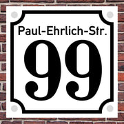 Hausnummernschild Anthrazit modernes Design Hausnummer Straßenname Abstandhalter