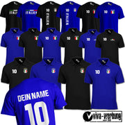 Italien Italia T-Shirt Flagge Optional mit Name und Zahl Polo-Shirt ohne Namen